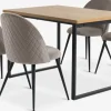 AABENRAA + KOKKEDALAABENRAA L120 table coloris chêne + 4 KOKKEDAL chaises gris