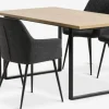 AABENRAA + PURHUSAABENRAA L160 table coloris chêne + 4 PURHUS chaises gris
