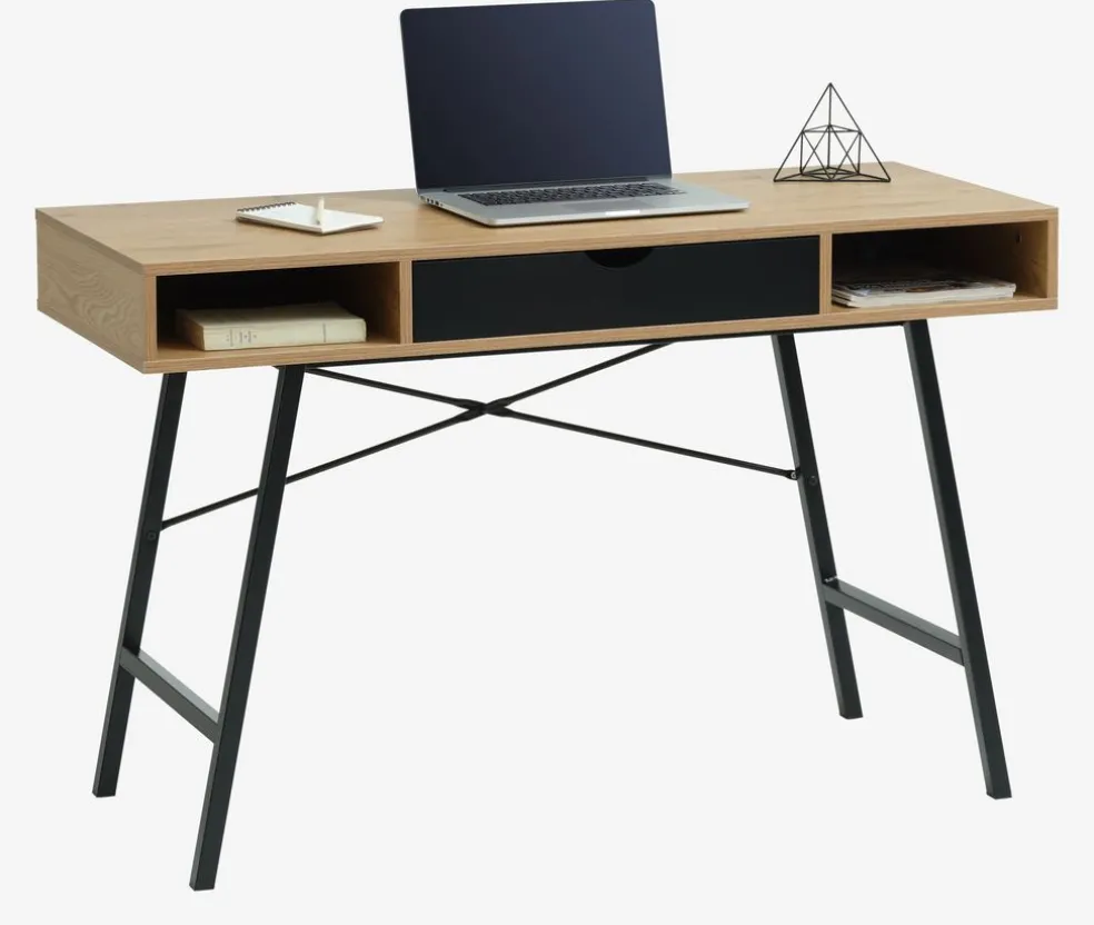 ABBETVEDBureau ABBETVED 48x120 coloris chêne naturel/noir