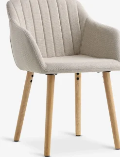 ADSLEVChaise ADSLEV tissu beige/coloris chêne naturel