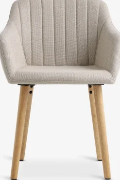 ADSLEVChaise ADSLEV tissu beige/coloris chêne naturel