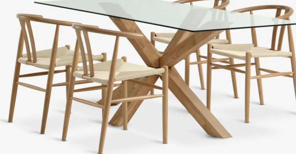 AGERBY + GUDERUPAGERBY L190 table chêne naturel + 4 GUDERUP chaises chêne