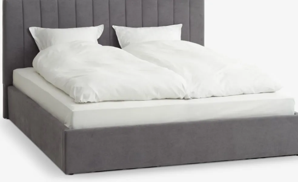 AGERFELDCadre de lit AGERFELD 180x200 tissu gris foncé