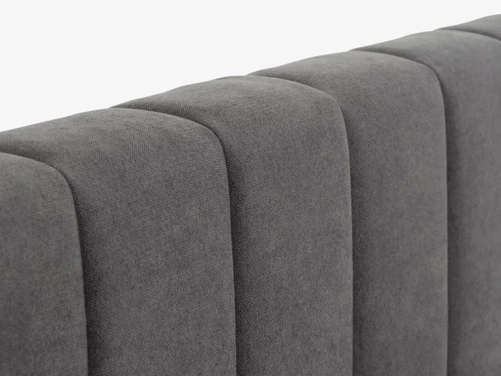 AGERFELDCadre de lit AGERFELD 180x200 tissu gris foncé