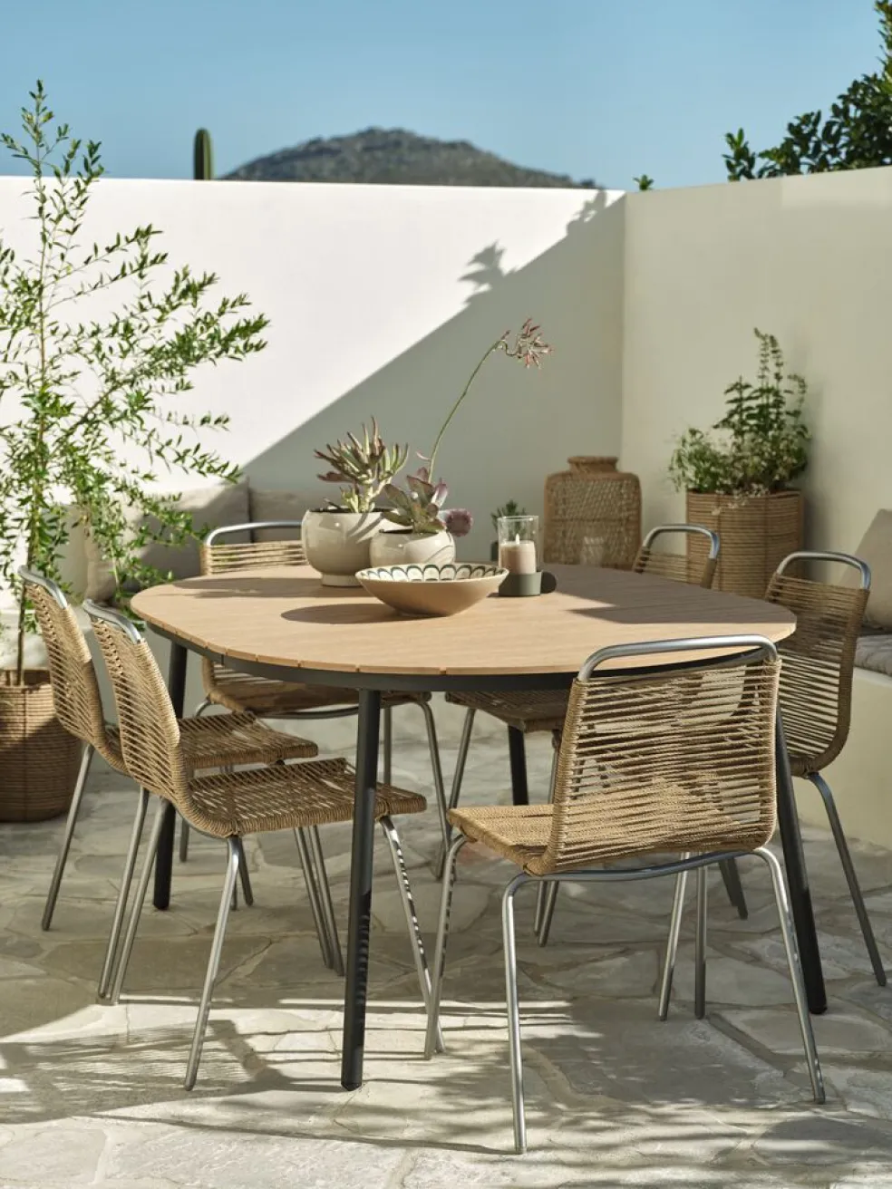 AKTIVENTable de jardin AKTIVEN Ø118xL118/168 naturel
