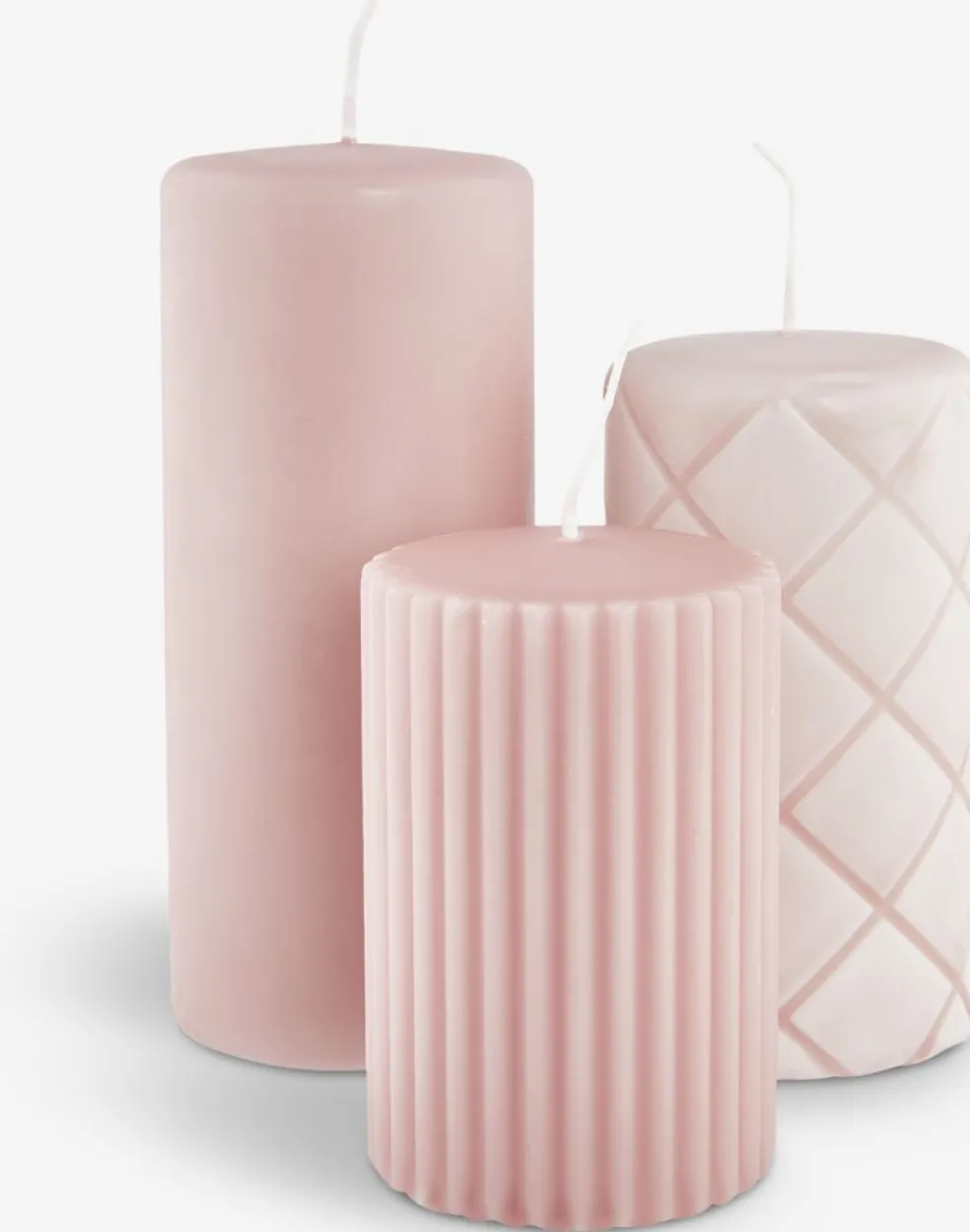 ALFREDBougie pilier ALFRED rose 3pcs/pqt