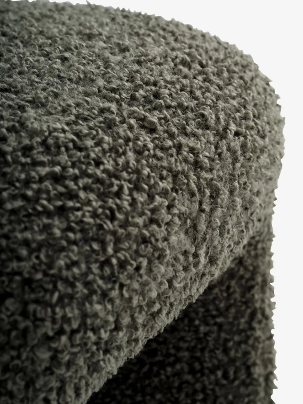 ANDSTPouf ANDST 46x38 tissu teddy vert olive