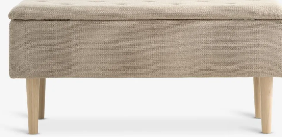 BADSTEDBanc BADSTED a/rangement tissu beige/coloris chêne