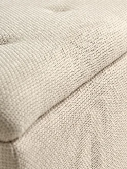 BADSTEDBanc BADSTED a/rangement tissu beige/coloris chêne
