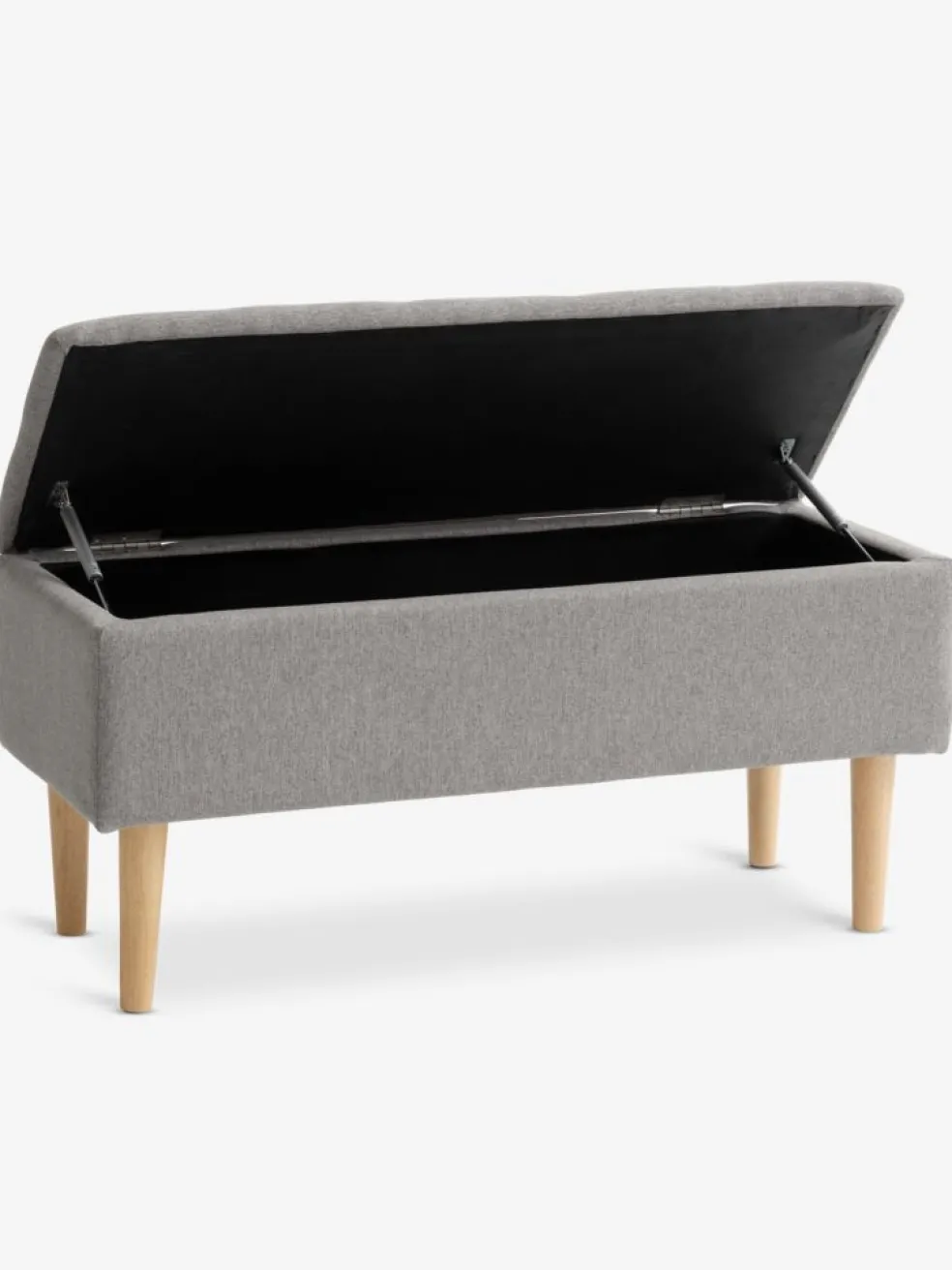 BADSTEDBanc BADSTED a/rangement tissu gris clair/coloris chêne