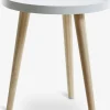 BAKKEBJERGBout de canapé BAKKEBJERG Ø40 blanc/naturel