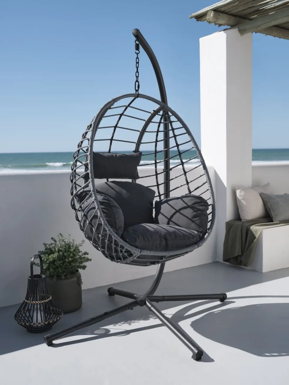 BORKChaise suspendue BORK l96xH192xP124 gris
