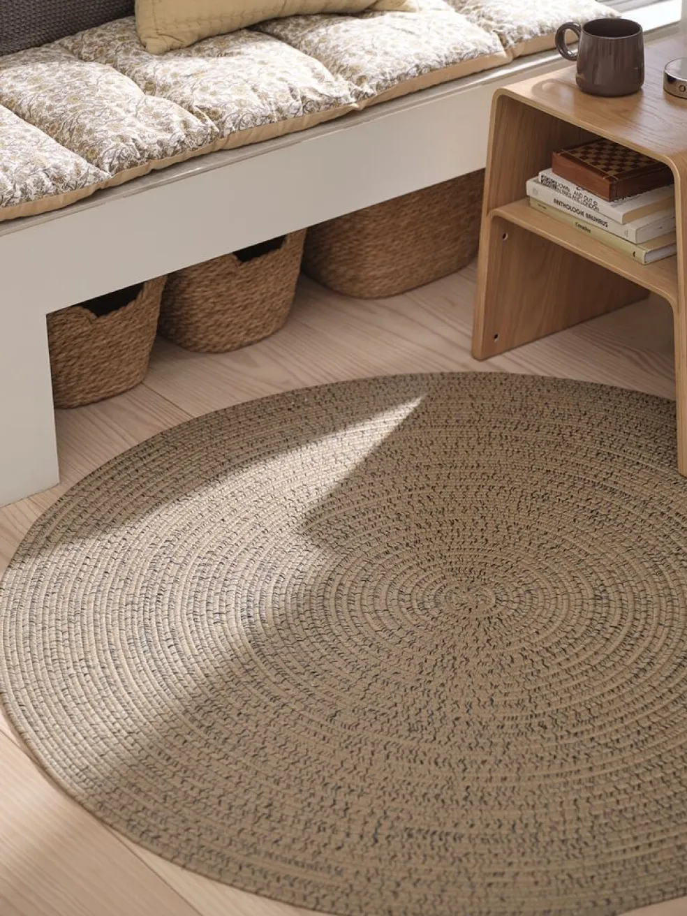 BUESTARRTapis BUESTARR Ø120 naturel/gris