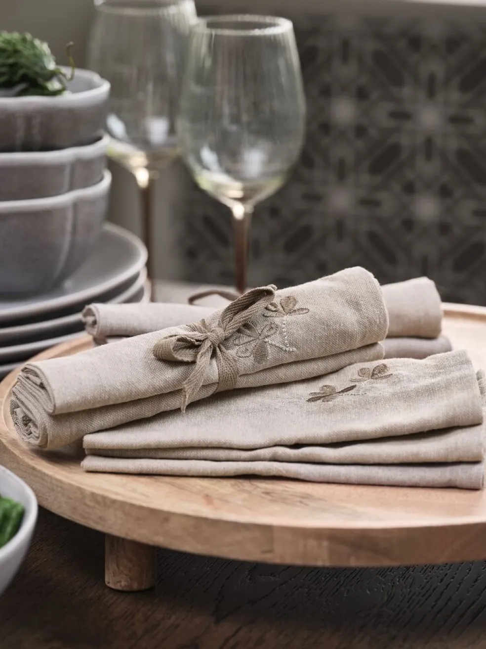 DAGFIOLServiette en tissu DAGFIOL 40x40 gris 2pcs/pqt