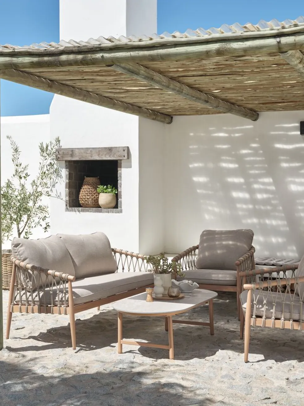 DRUMMEHOLMEnsemble lounge DRUMMEHOLM 5 personnes naturel