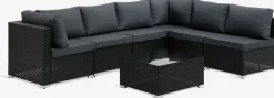 EGEnsemble lounge modulable EG 6 personnes noir