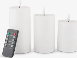 EIDEBougie pilier LED EIDE 3pcs/pqt a/télécommande