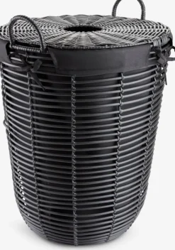 ELIFPanier à linge ELIF Ø40xH56cm noir a/couvercle