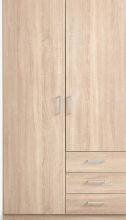 FANDRUPArmoire FANDRUP 97x176 2 portes 3 tiroirs coloris chêne c.