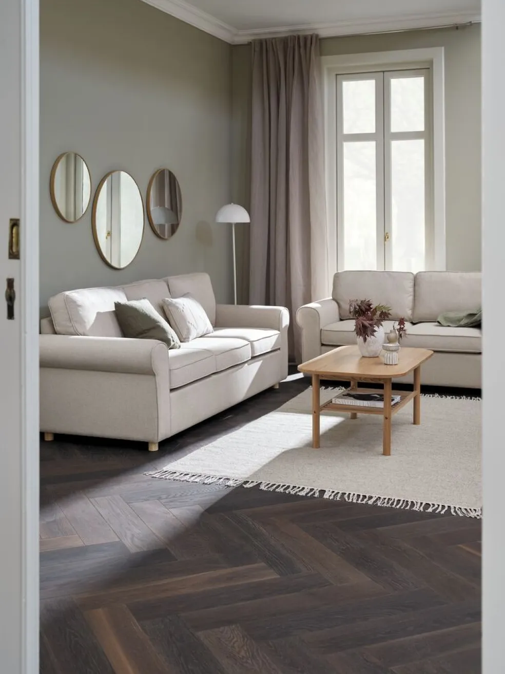 FERRITSLEVEnsemble canapés FERRITSLEV 2 pièces tissu beige