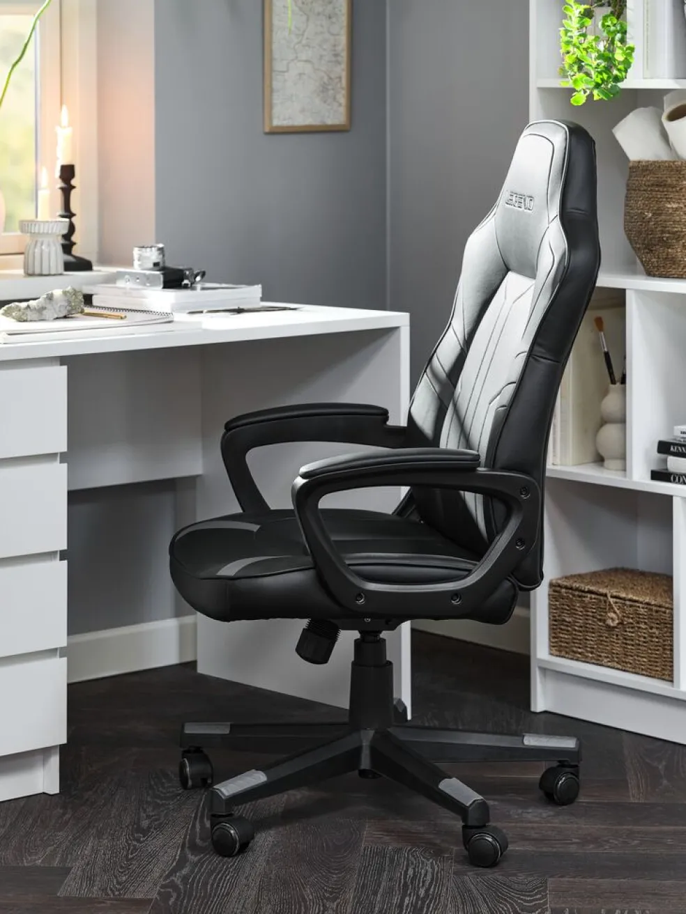 FJELSTEDChaise gaming FJELSTED noir/gris