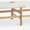 FRYDENDALBanquette FRYDENDAL 196x72 tissu beige/bambou
