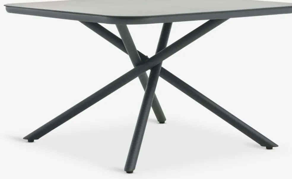 GOTHENBURG + HEMSEDALGOTHENBURG L120 table gris + 4 HEMSEDAL chaises noir