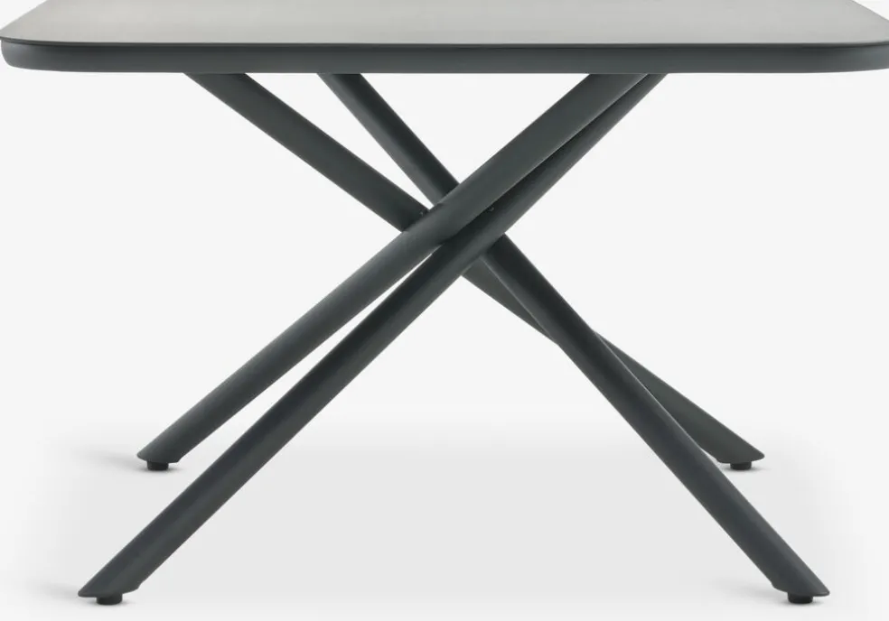 GOTHENBURG + HEMSEDALGOTHENBURG L120 table gris + 4 HEMSEDAL chaises noir