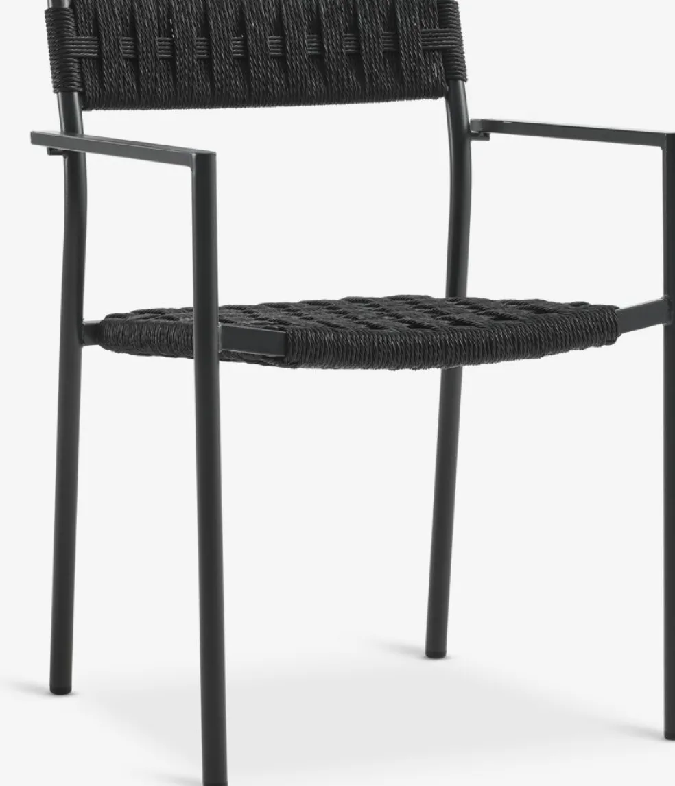 GOTHENBURG + TRILLEVALLENGOTHENBURG L120 table gris + 4 TRILLEVALLEN chaises noir