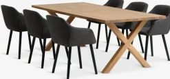 GRIBSKOV + ADSLEVGRIBSKOV L230 table chêne nat. + 4 ADSLEV chaises anthracite