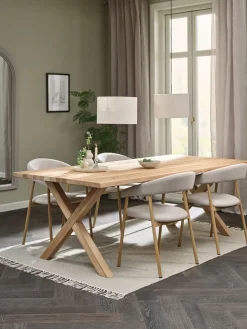 GRIBSKOV + EJSINGGRIBSKOV L230 table chêne naturel + 4 EJSING chaises beige