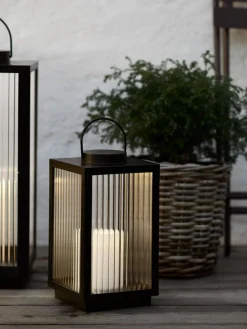 GULDSMEDLanterne GULDSMED l16xL16xH29cm a/LED noir