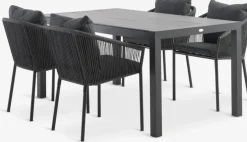 HAGEN + GILJAHAGEN L160 table + 4 GILJA chaises gris