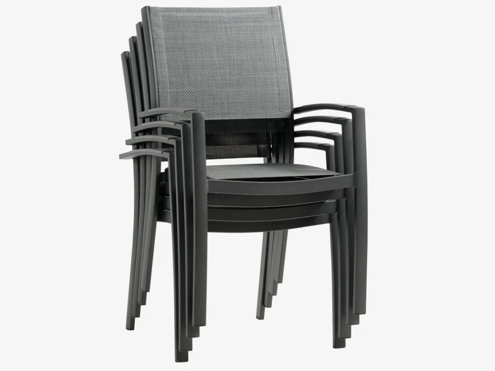 HAGEN + STRANDBYHAGEN L160 table + 4 STRANDBY chaises gris
