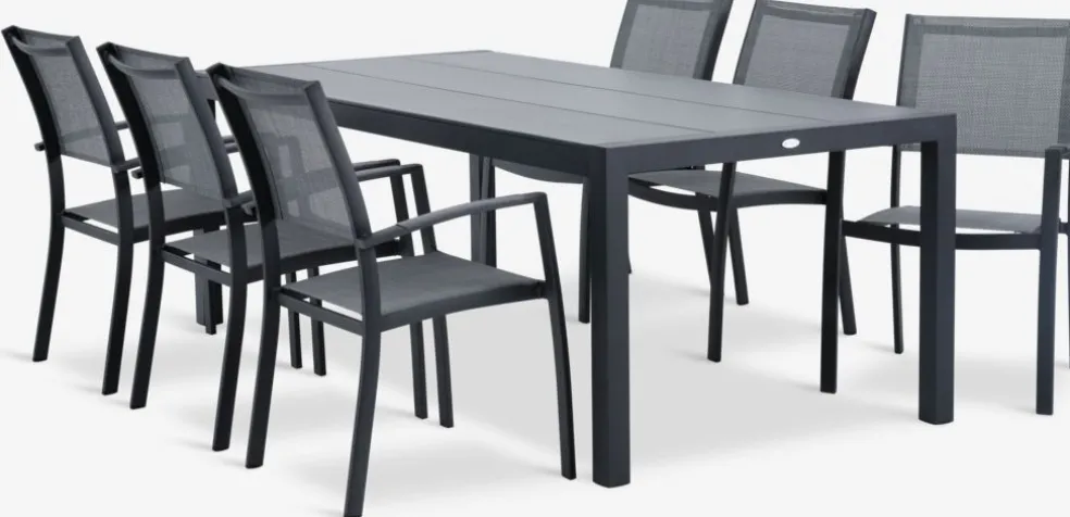 HAGEN + STRANDBYHAGEN L214 table + 4 STRANDBY chaises gris