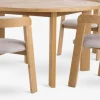 HARESKOV + BOVRUPHARESKOV Ø129 table coloris chêne naturel + 4 BOVRUP chaises
