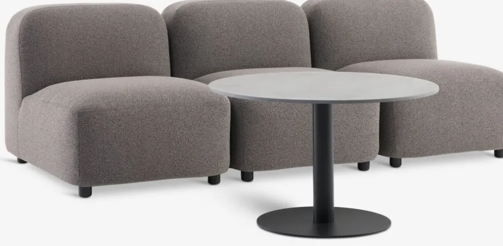 HELAGS + TANEEnsemble lounge HELAGS noir + TANE 3 personnes sable foncé