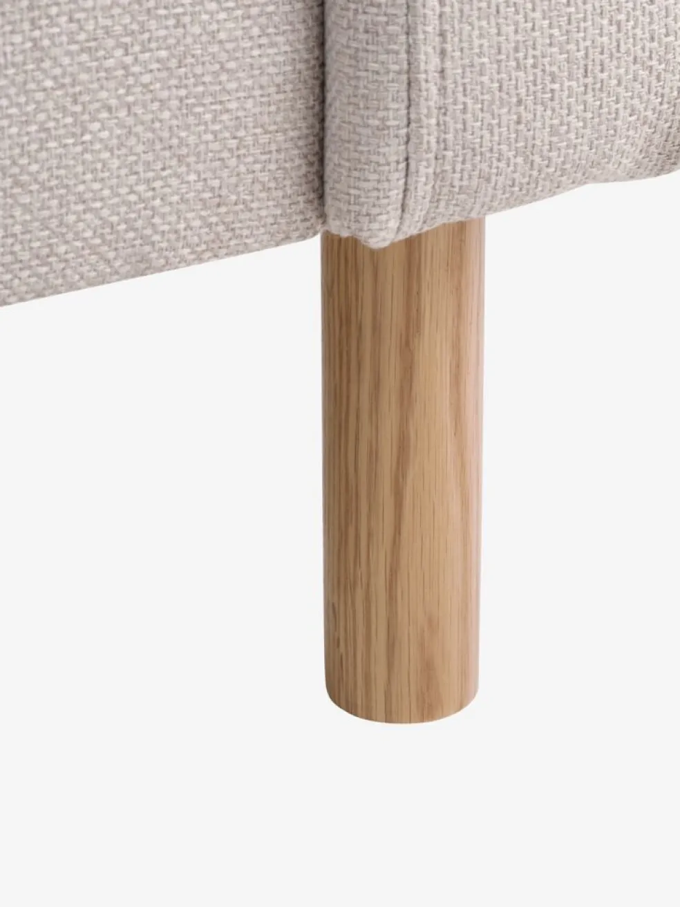 HELLERUPCanapé HELLERUP méridienne tissu beige/chêne