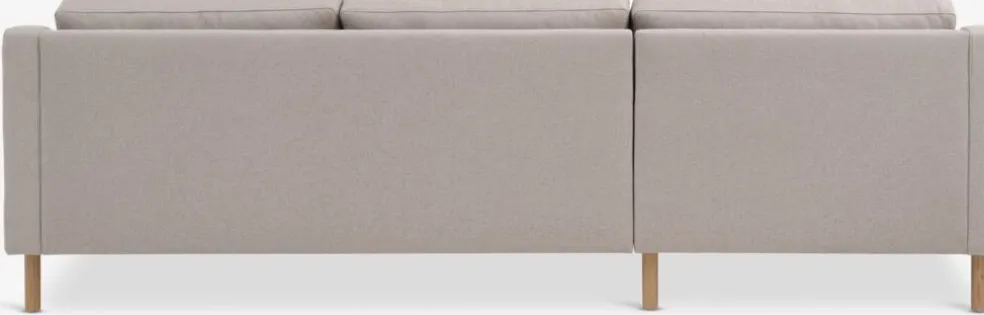HELLERUPCanapé HELLERUP méridienne tissu beige/chêne