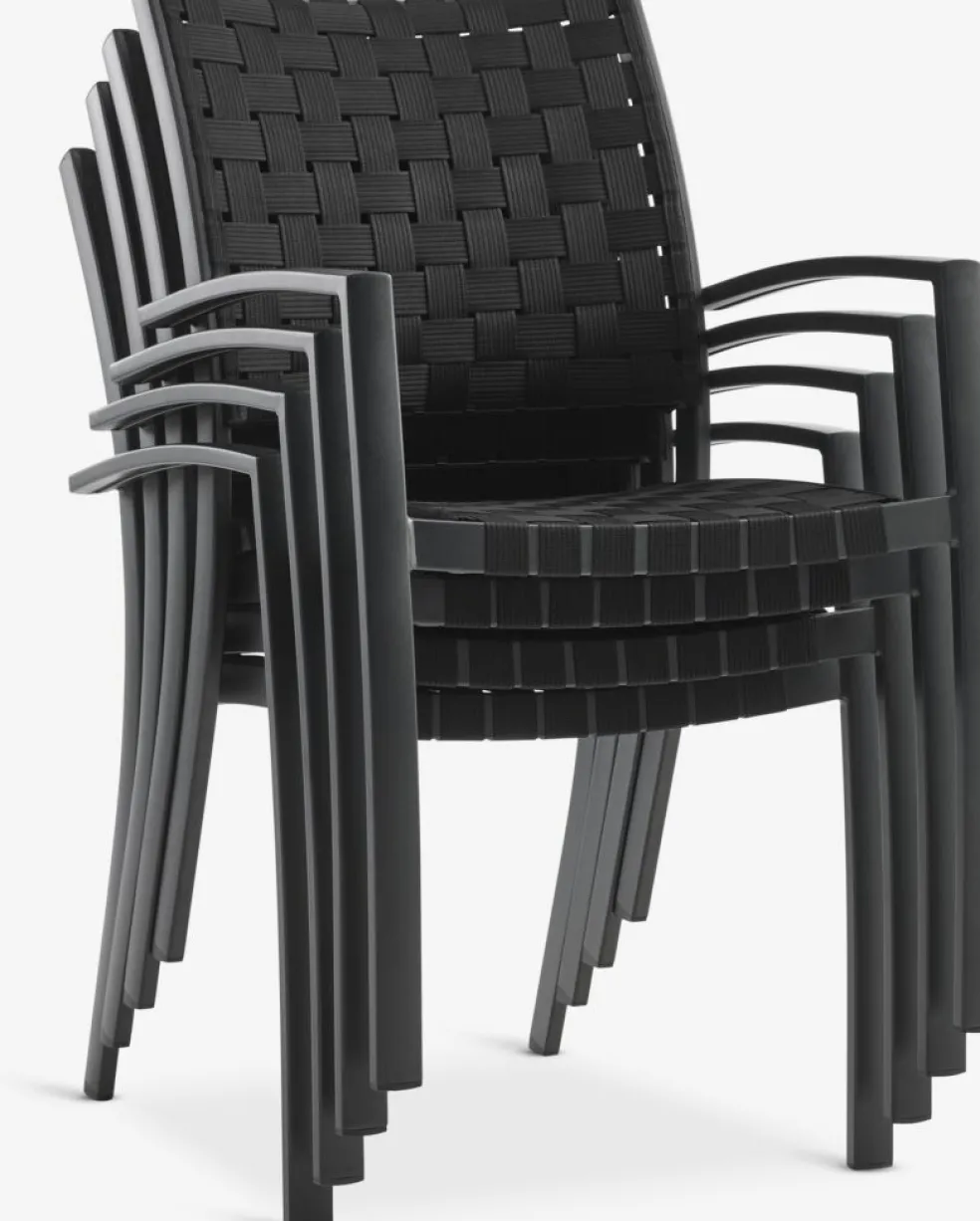 HESTEHAVE + GLOMFJORDHESTEHAVE L205/275 table + 4 GLOMFJORD chaises noir