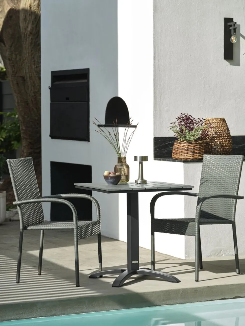 HOBRO + GUDHJEMHOBRO L70 table + 2 GUDHJEM chaises gris