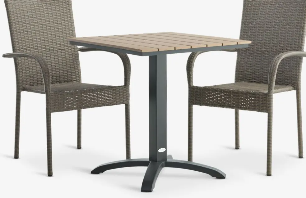 HOBRO + GUDHJEMTHY L60 table + 2 GUDHJEM chaises naturel