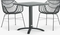 HOBRO + ILDERHUSEHOBRO L70 table + 2 ILDERHUSE chaises noir