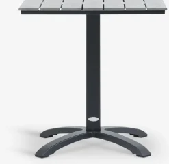 HOBRO + TAGMARKHOBRO L70 table gris + 2 TAGMARK chaises noir