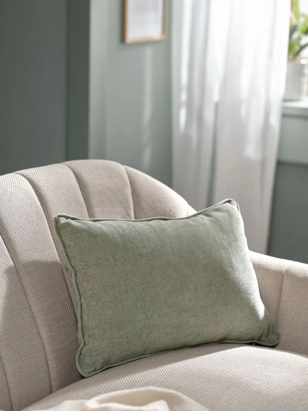 HORNFIOLCoussin HORNFIOL 35x50 chenille vert