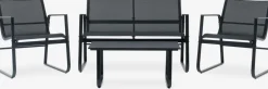 HORNSLETEnsemble lounge HORNSLET 4 personnes noir