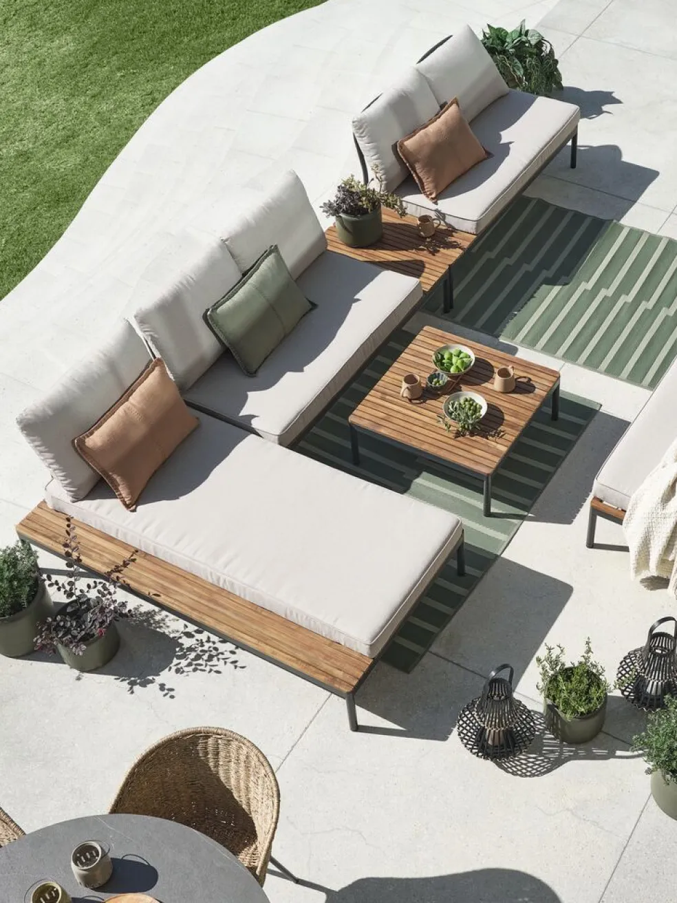 HOUModule lounge HOU table l75xL75 bois d'acacia