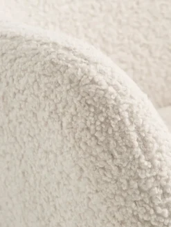 HUNDESTEDFauteuil HUNDESTED tissu teddy blanc cassé/coloris chêne