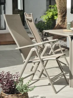 HURDALChaise inclinable HURDAL sable foncé