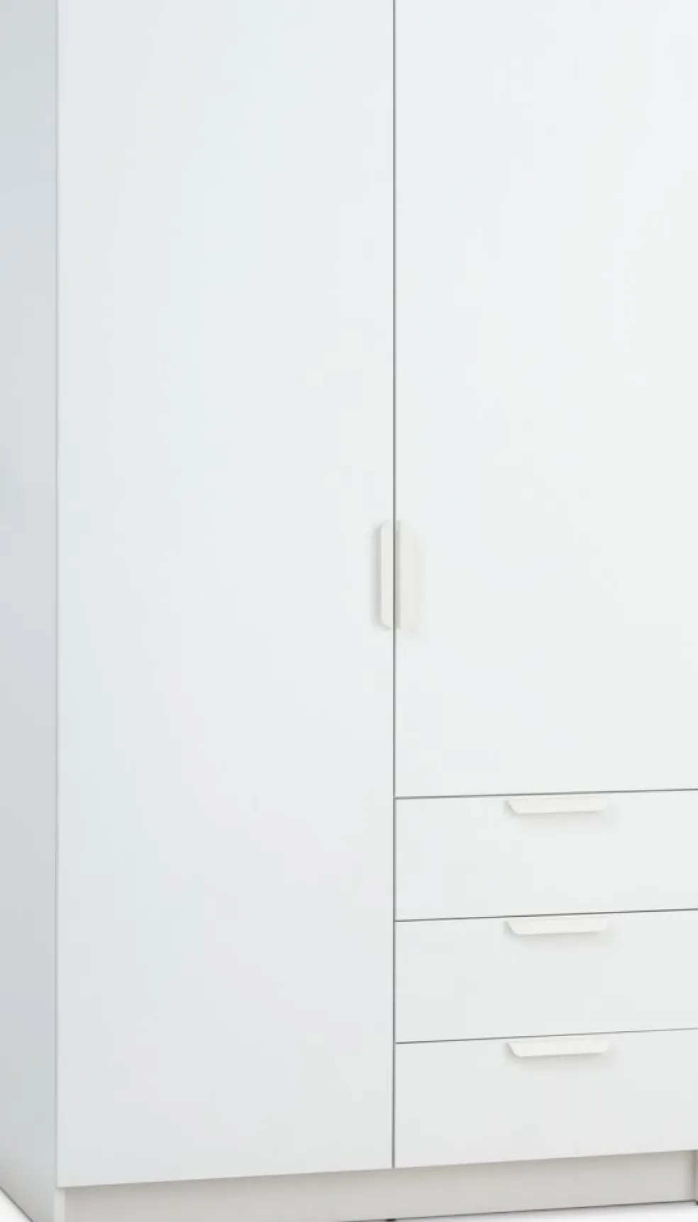 JENSLEVArmoire JENSLEV 96x176 2 portes 3 tiroirs blanc